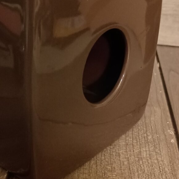 DKNY Donna Karan Tissue Box Cover Brown White Beige - Picture 10 of 10